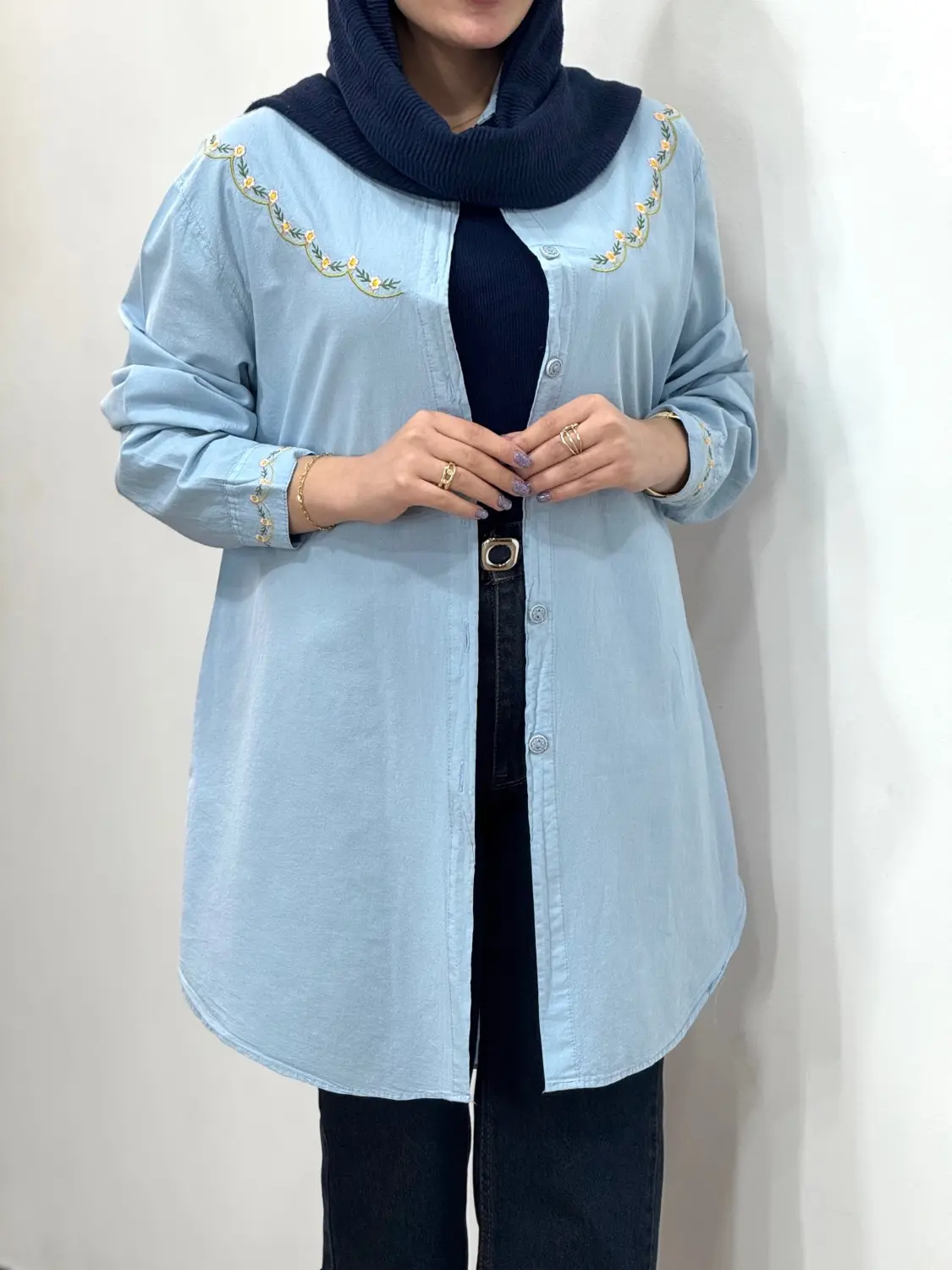 مانتو لینن گلدوزی دلسا